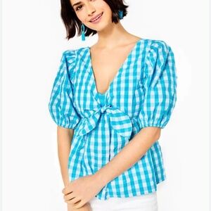 Lilly Pulitzer Sarafina Gingham Babydoll Top